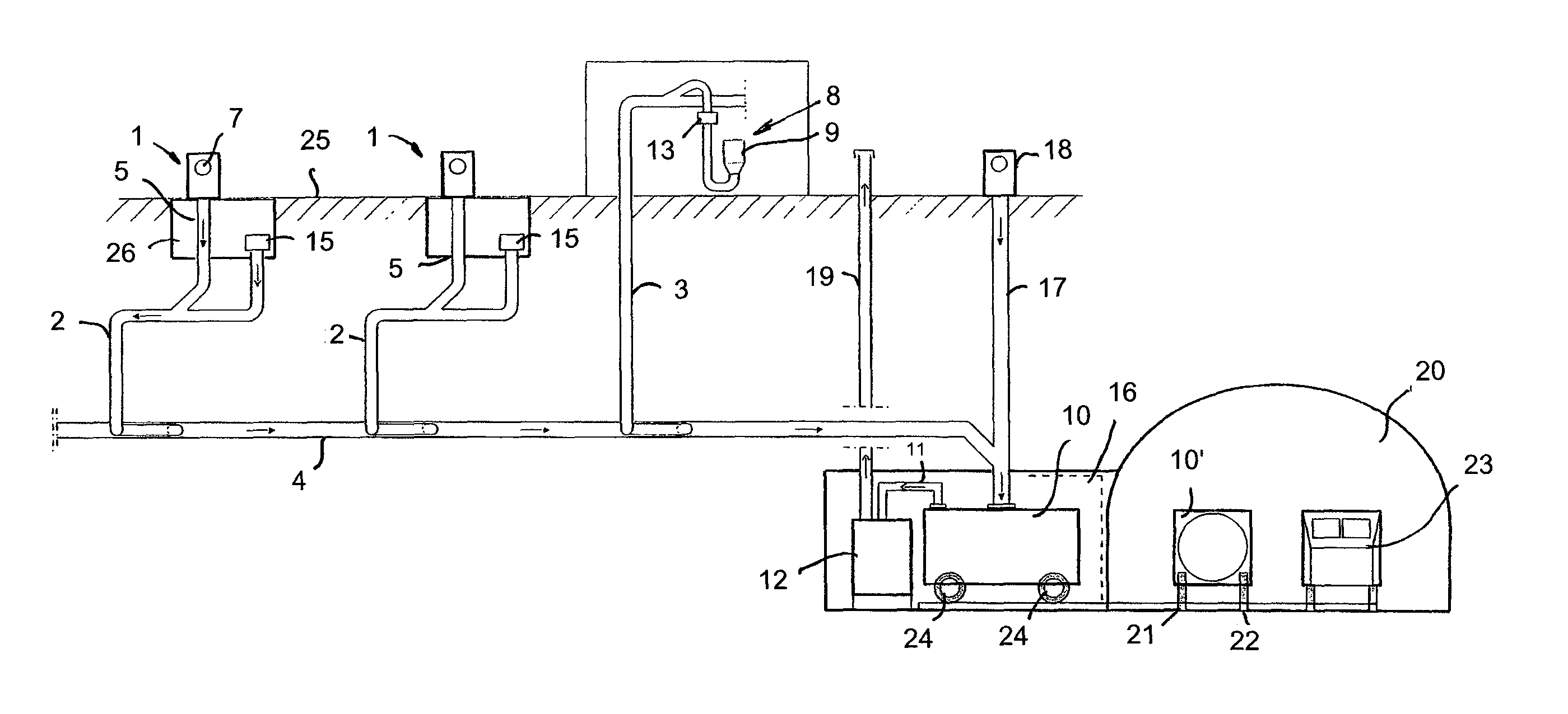 Waste conveying system