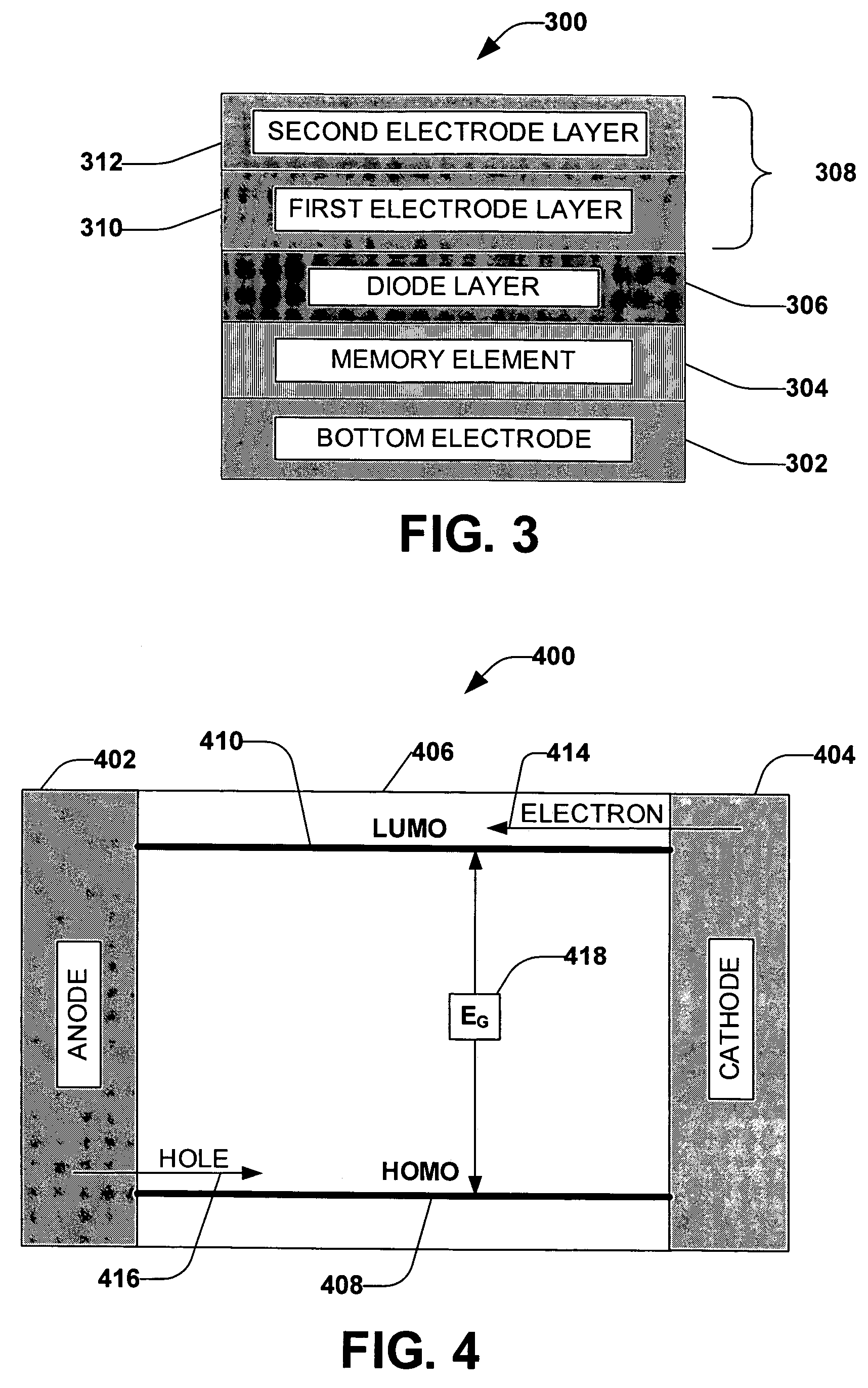 Semiconductor memory device comprising one or more injecting bilayer electrodes