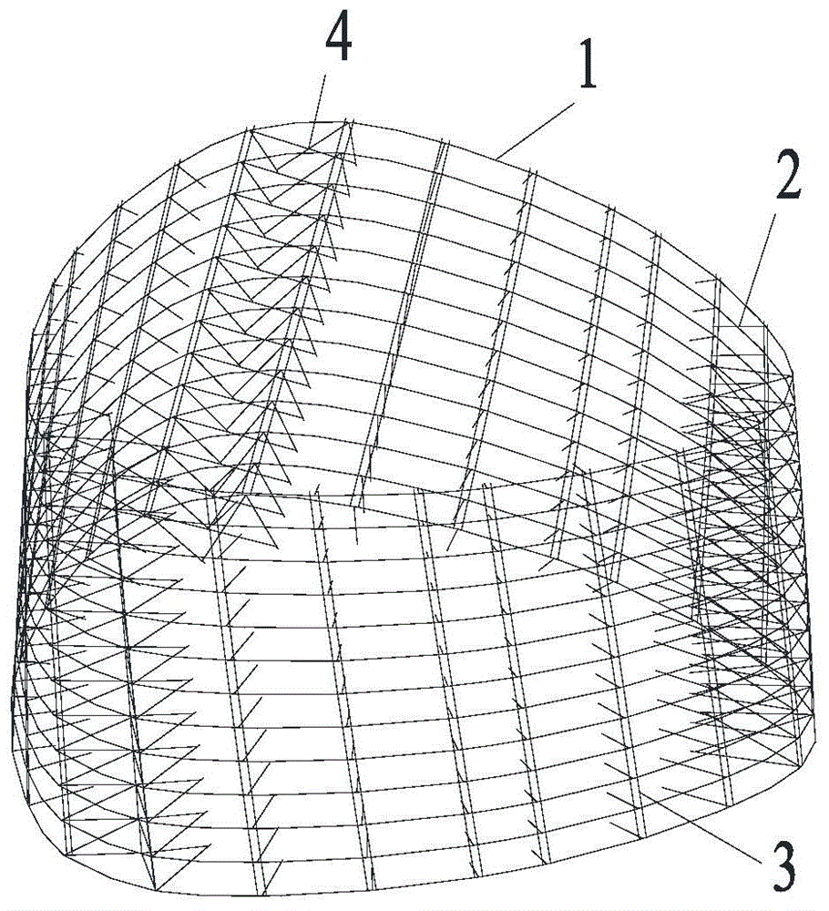 Curtain wall supporting structure optimizing aerodynamic configuration of high-rise building