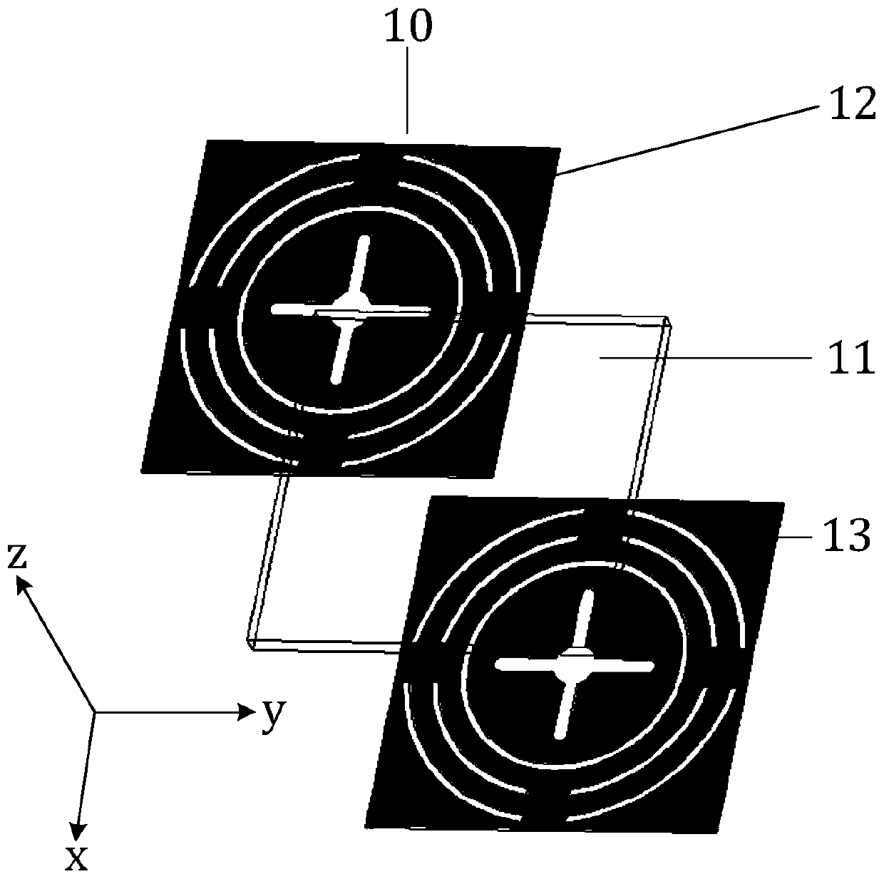 Fully polarized flexible frequency selective surface structure and radome for suppressing spurious passband