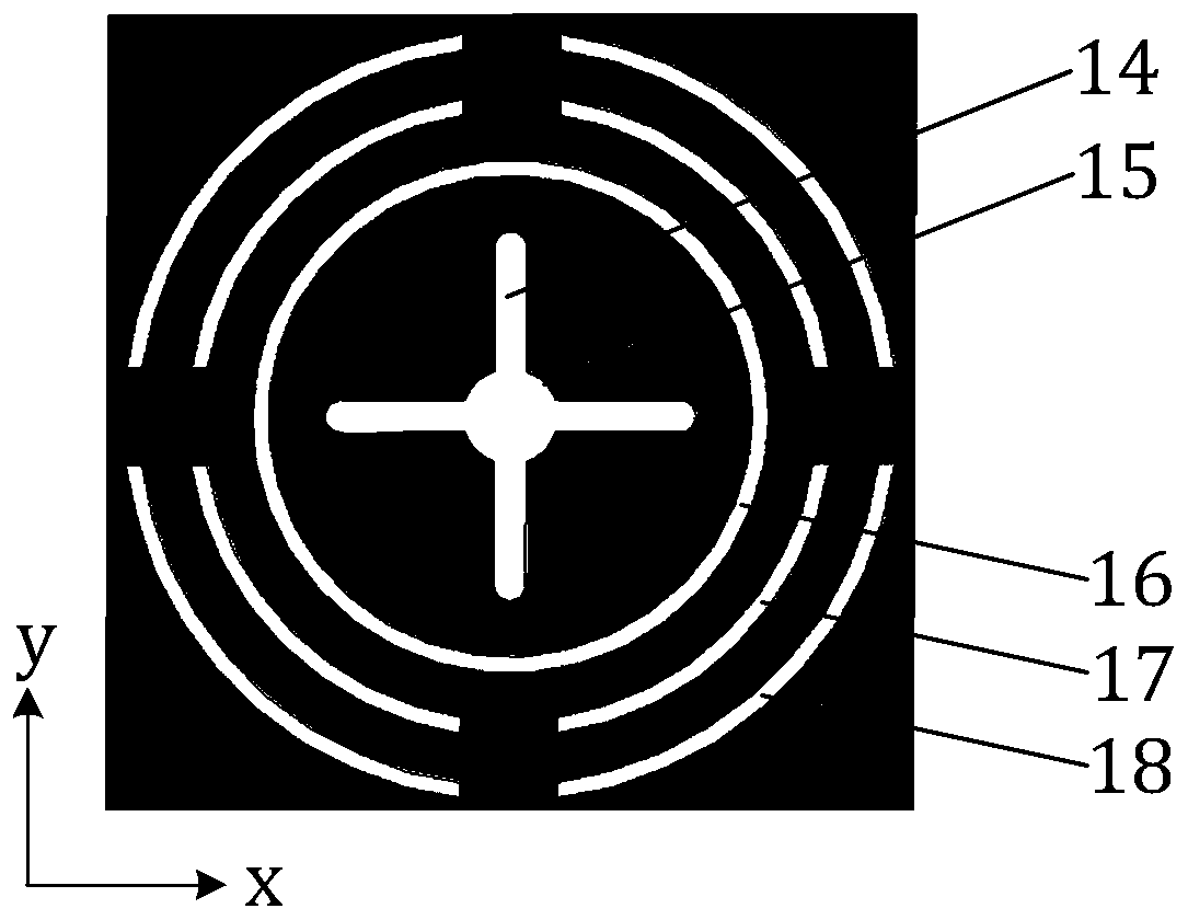 Fully polarized flexible frequency selective surface structure and radome for suppressing spurious passband