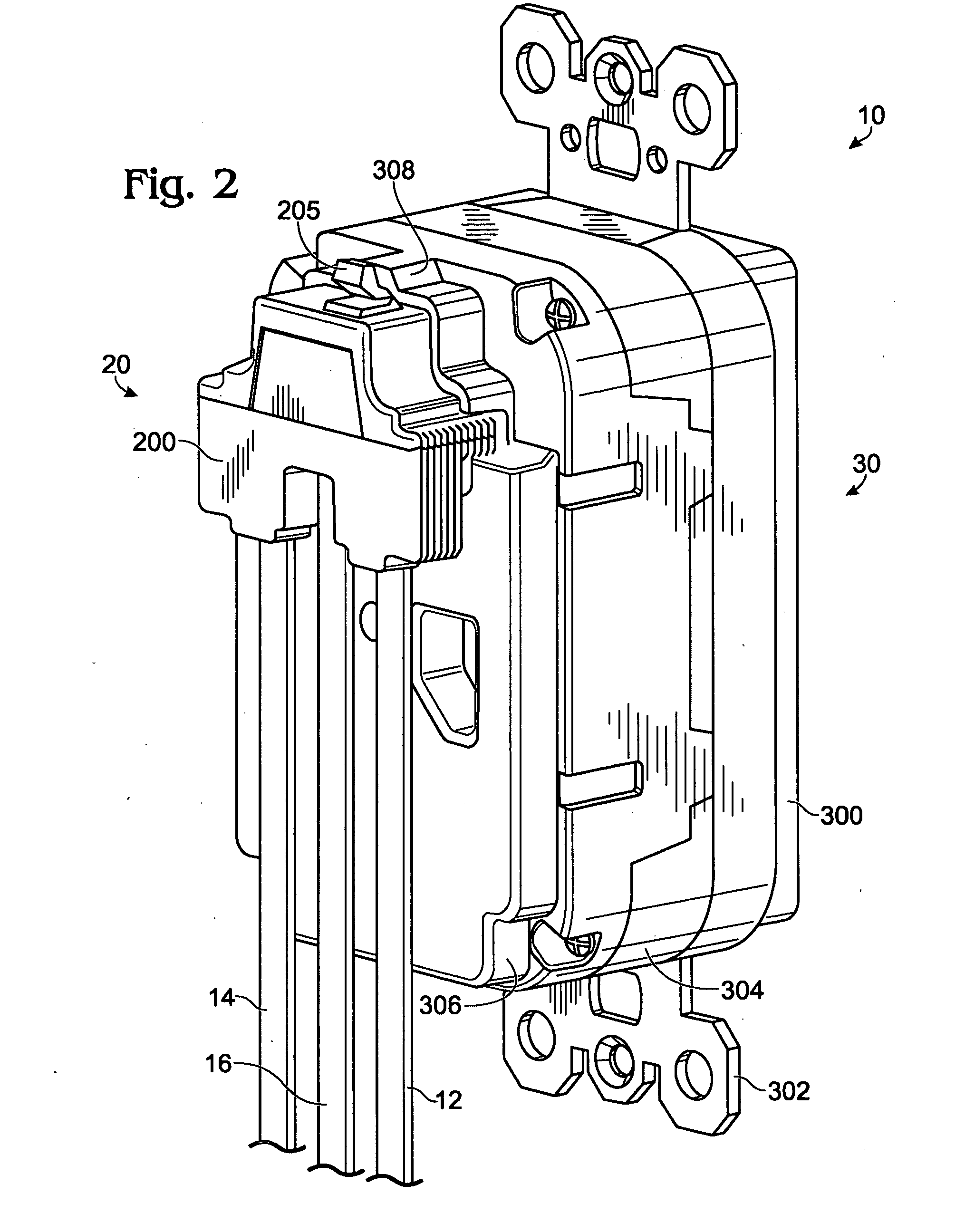 Shock-proof electrical wiring system