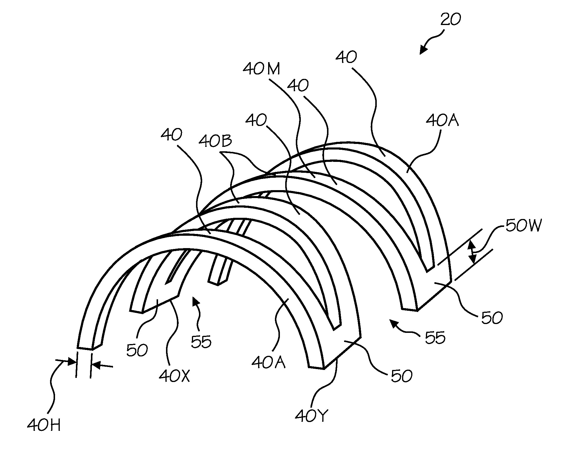 Flexible structural apparatus, spring, wound covering, and methods