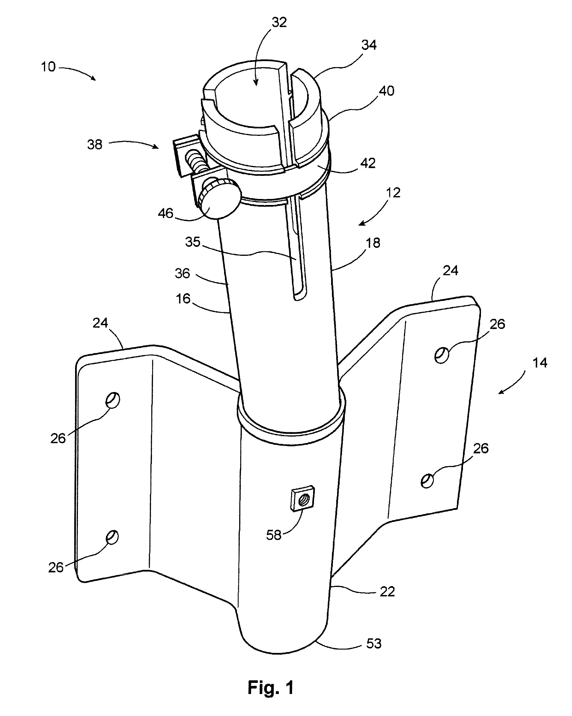 Two-part pole bracket