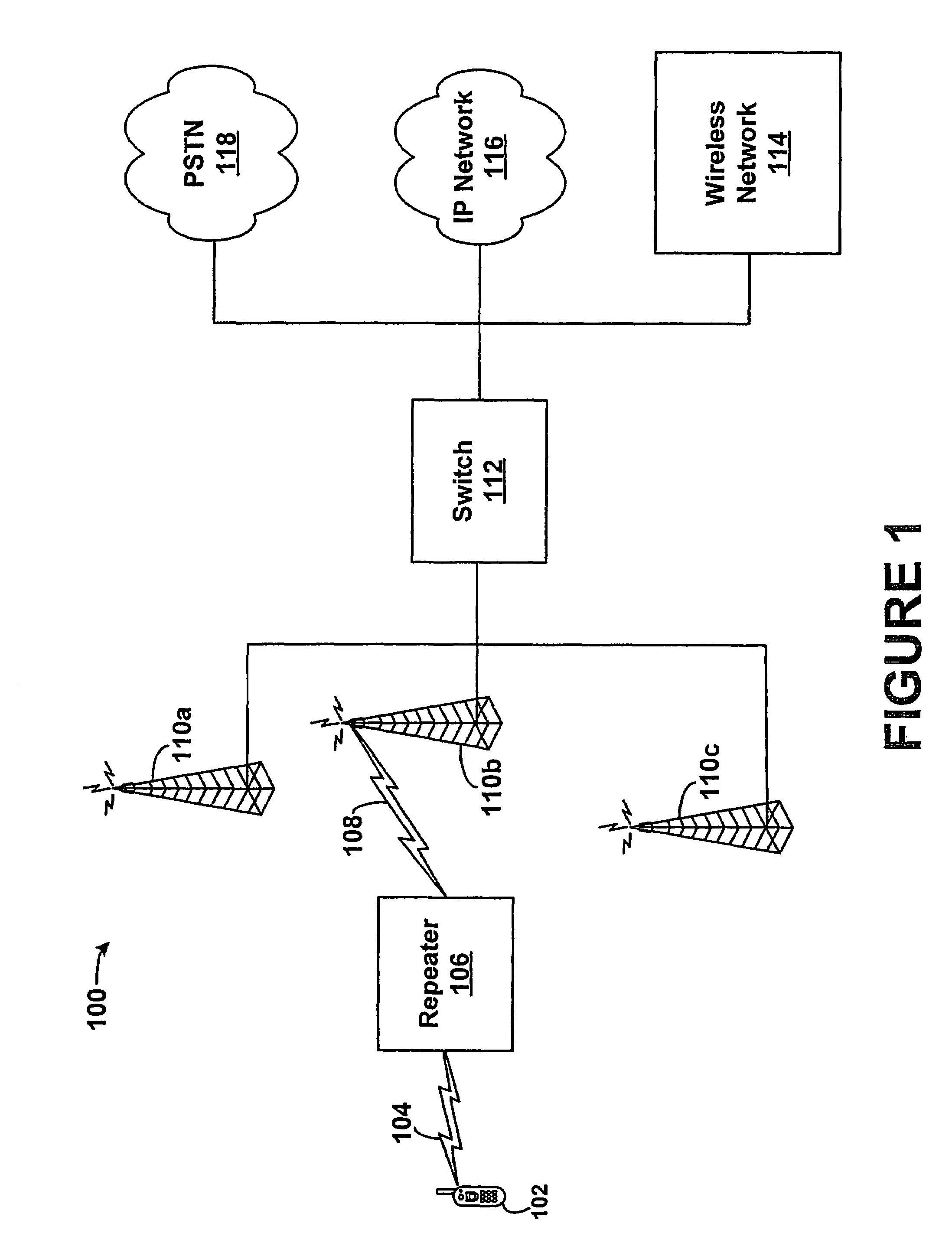 Wireless repeater and method for managing air interface communications