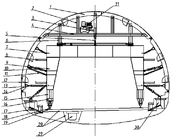 Expressway tunnel groove integral lining trolley