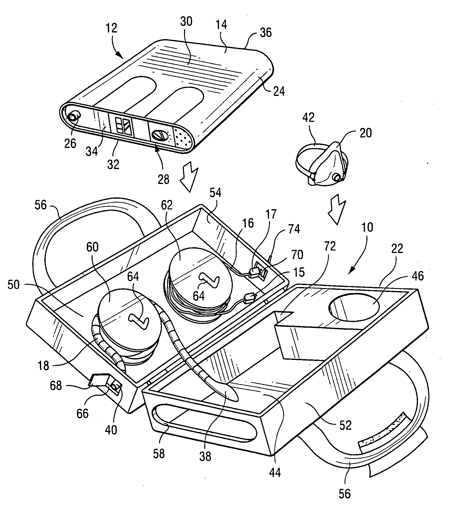 Storage system for an apparatus that delivers breathable gas to a patient