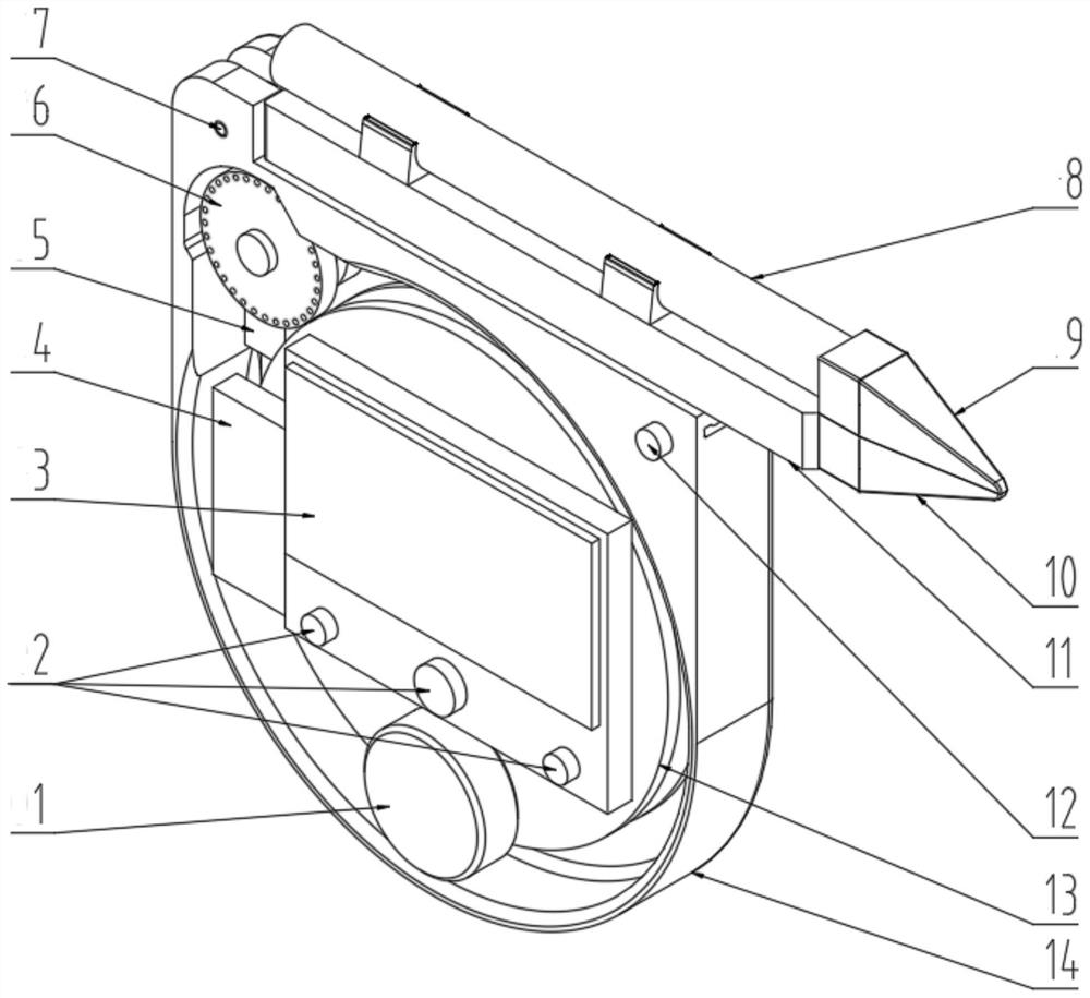 Length measuring device with supporting rods