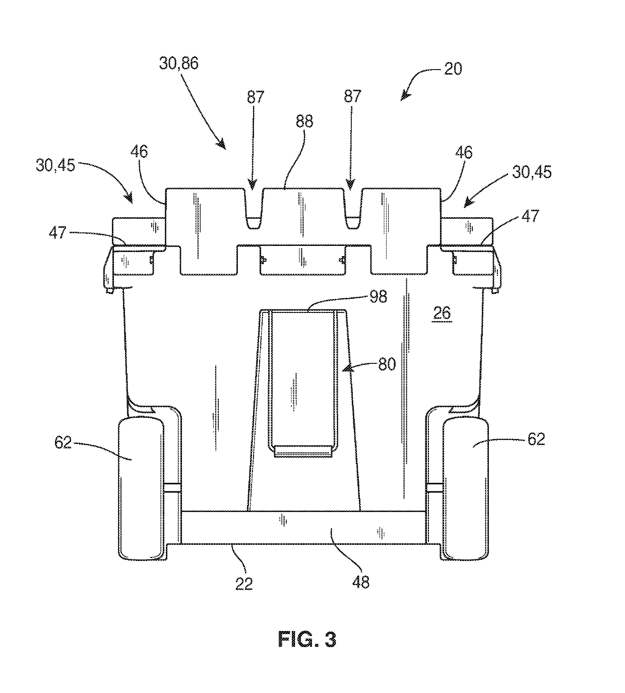 Nesting container and nesting container assembly