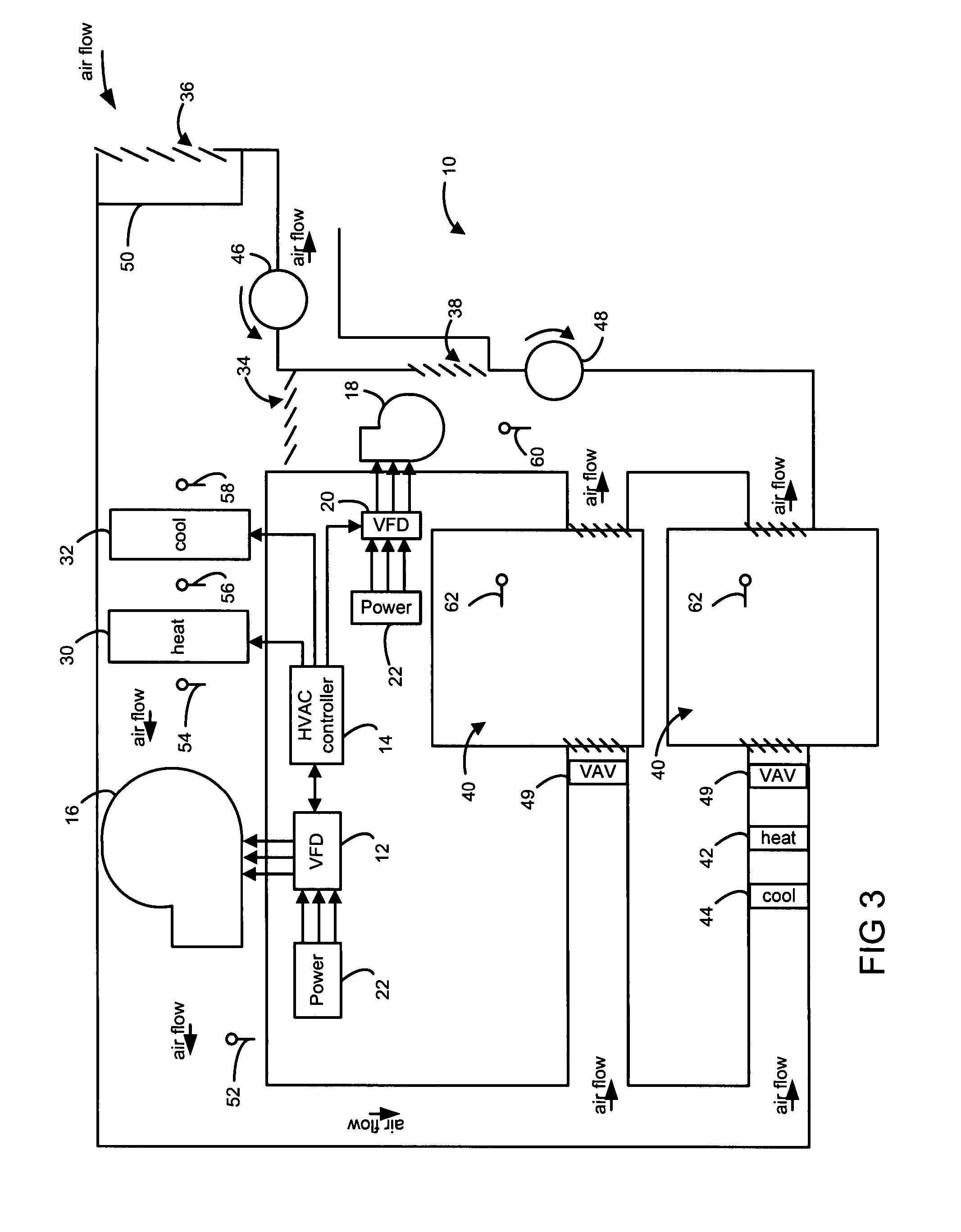 Air handler unit fan installation and control method