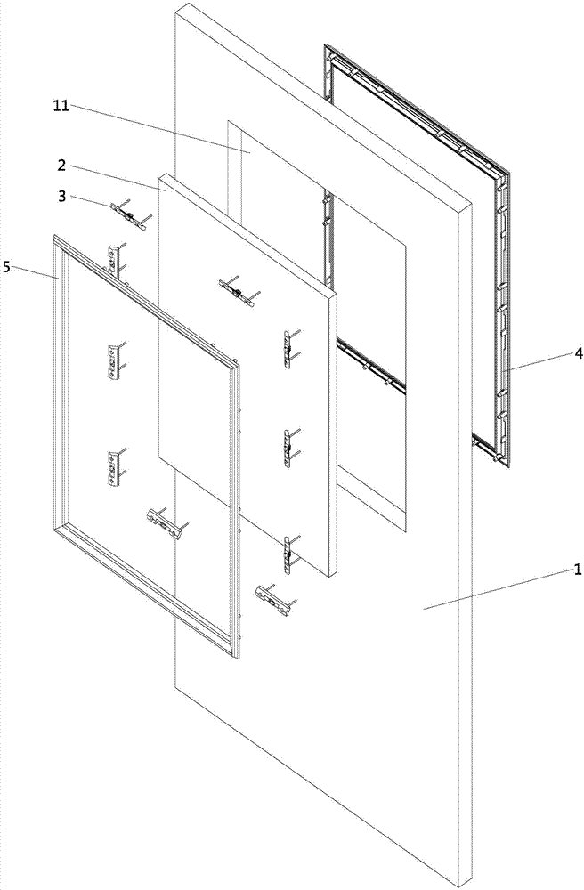 Fixing structure for door panels and glass, as well as door