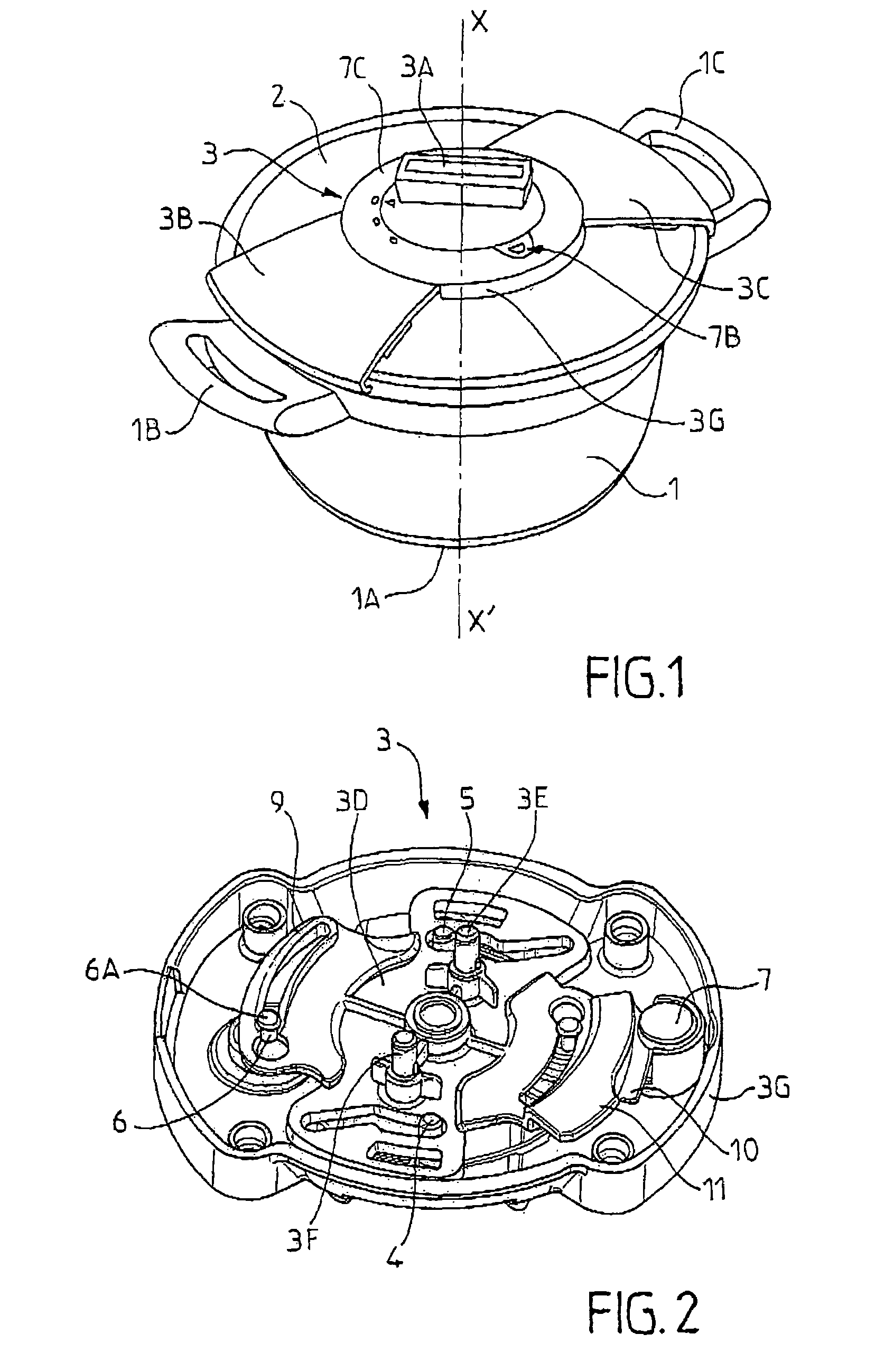 Appliance for cooking food under pressure