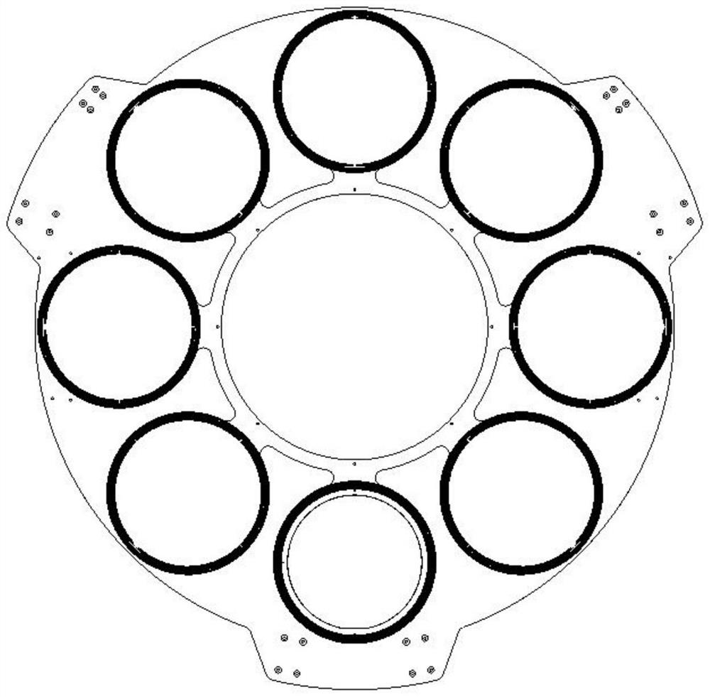 Method for detecting coplanarity of eight spliced mirrors