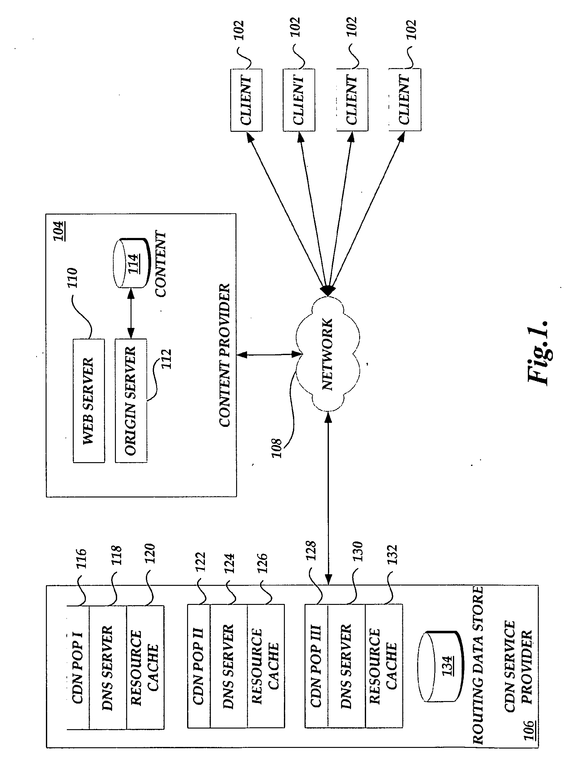 Updating routing information based on client location