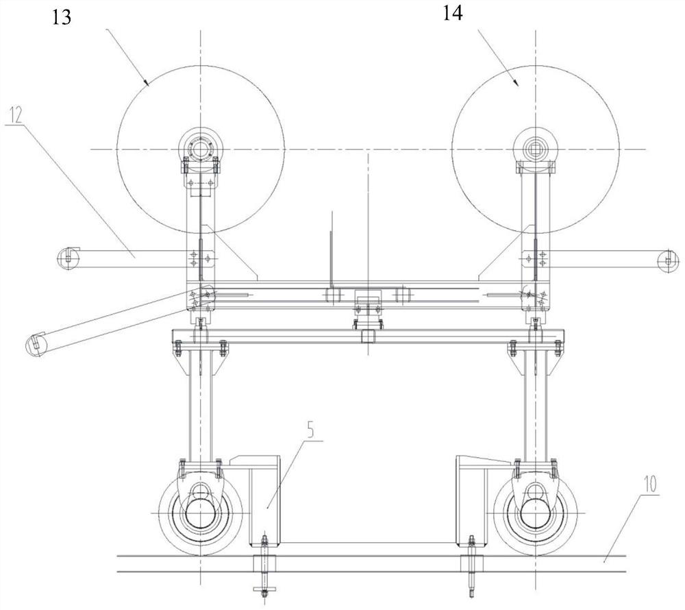 Automatic cloth paving equipment for wind power blade girder