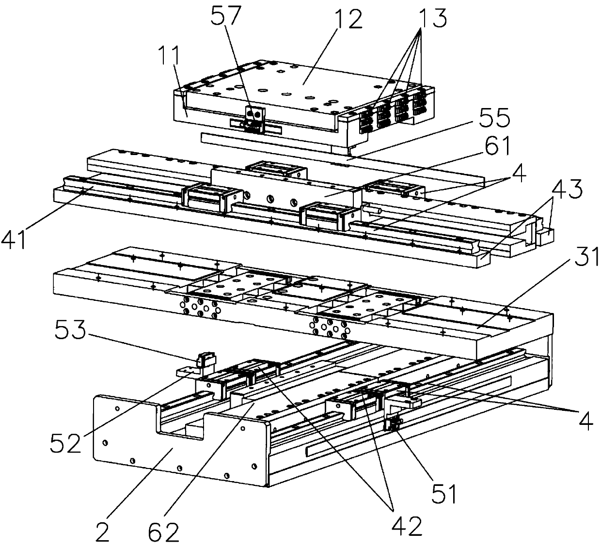 Compact rigid-flexible coupling platform connecting structure and multi-axis motion platform formed by same