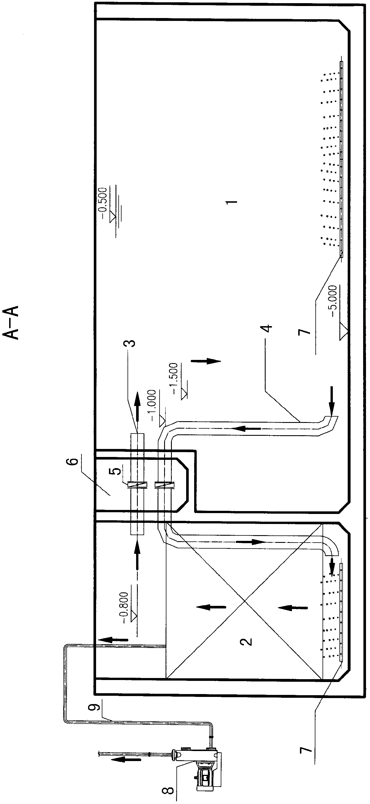 Airlift circulating membrane-bioreactor with independent cleaning of membrane module unit