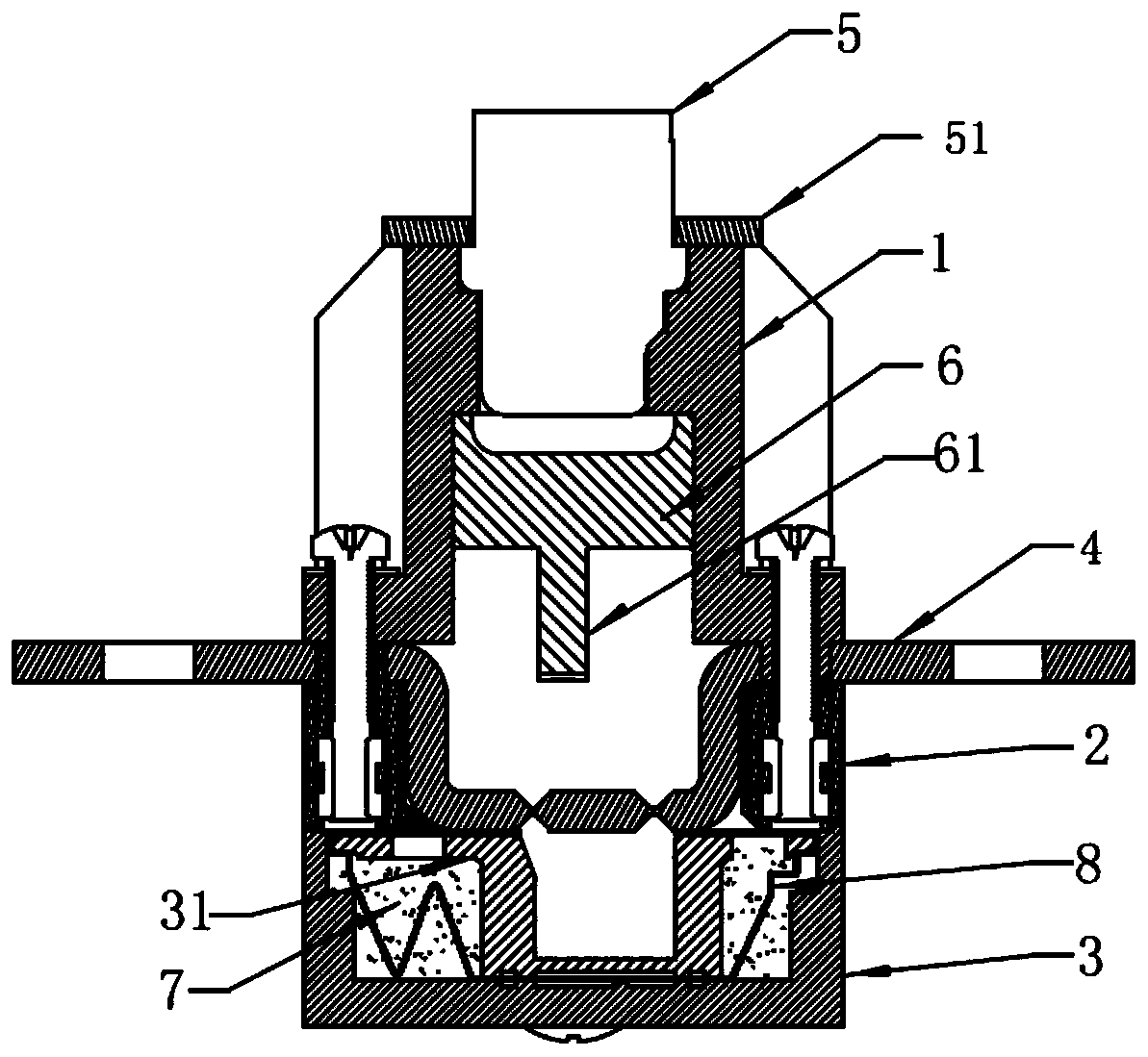 Excitation fuse integrated with arc extinguishing melt