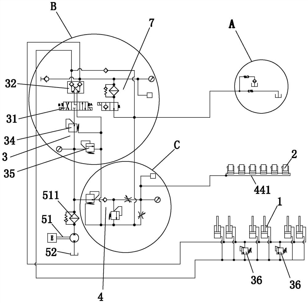 Hydraulic control system of cone crushing main machine and control method thereof