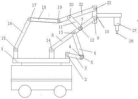 Dual servo motor driven variable degree-of-freedom multi-linkage mechanism for gas cutting blanking machine