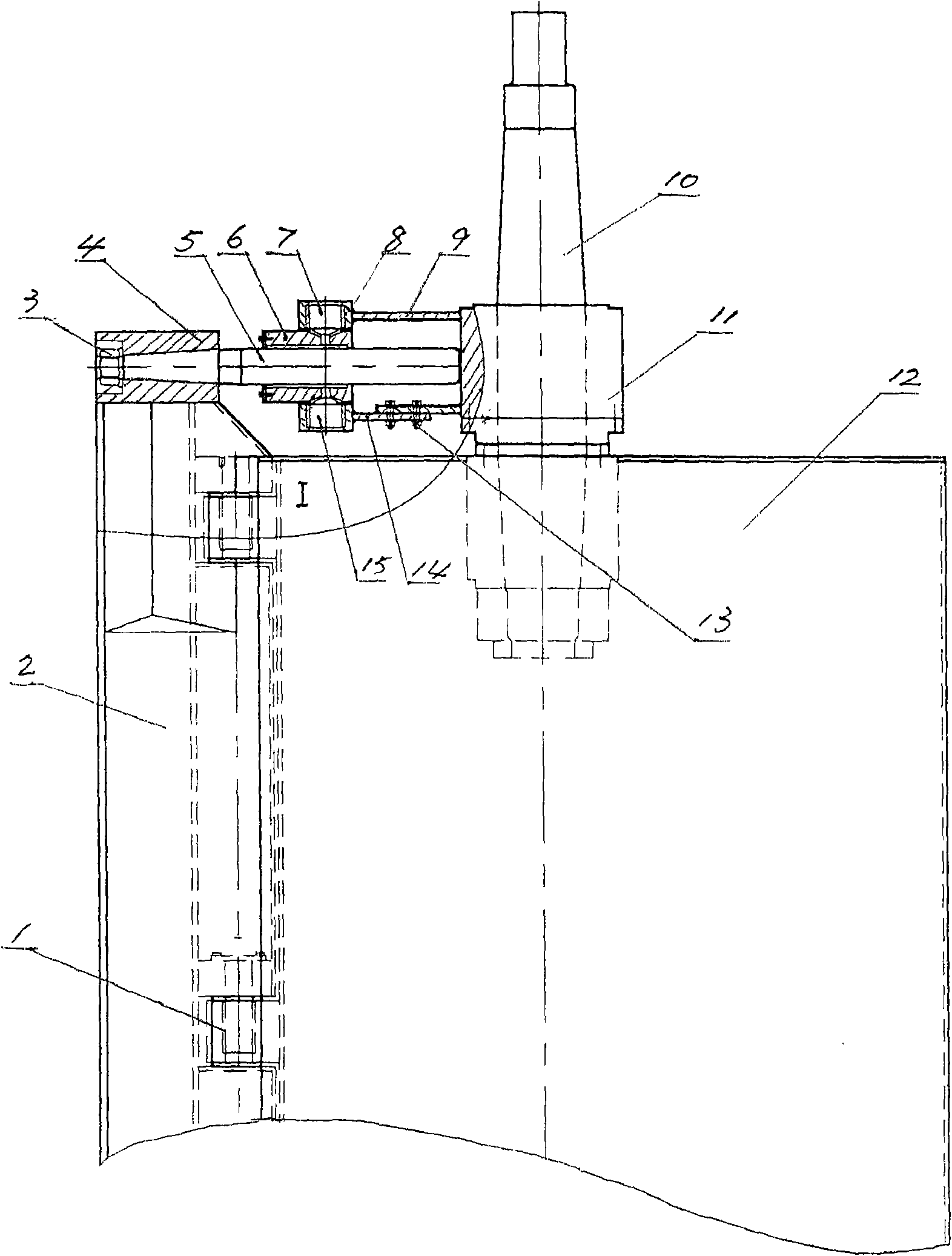 Flapped rudder transmission device