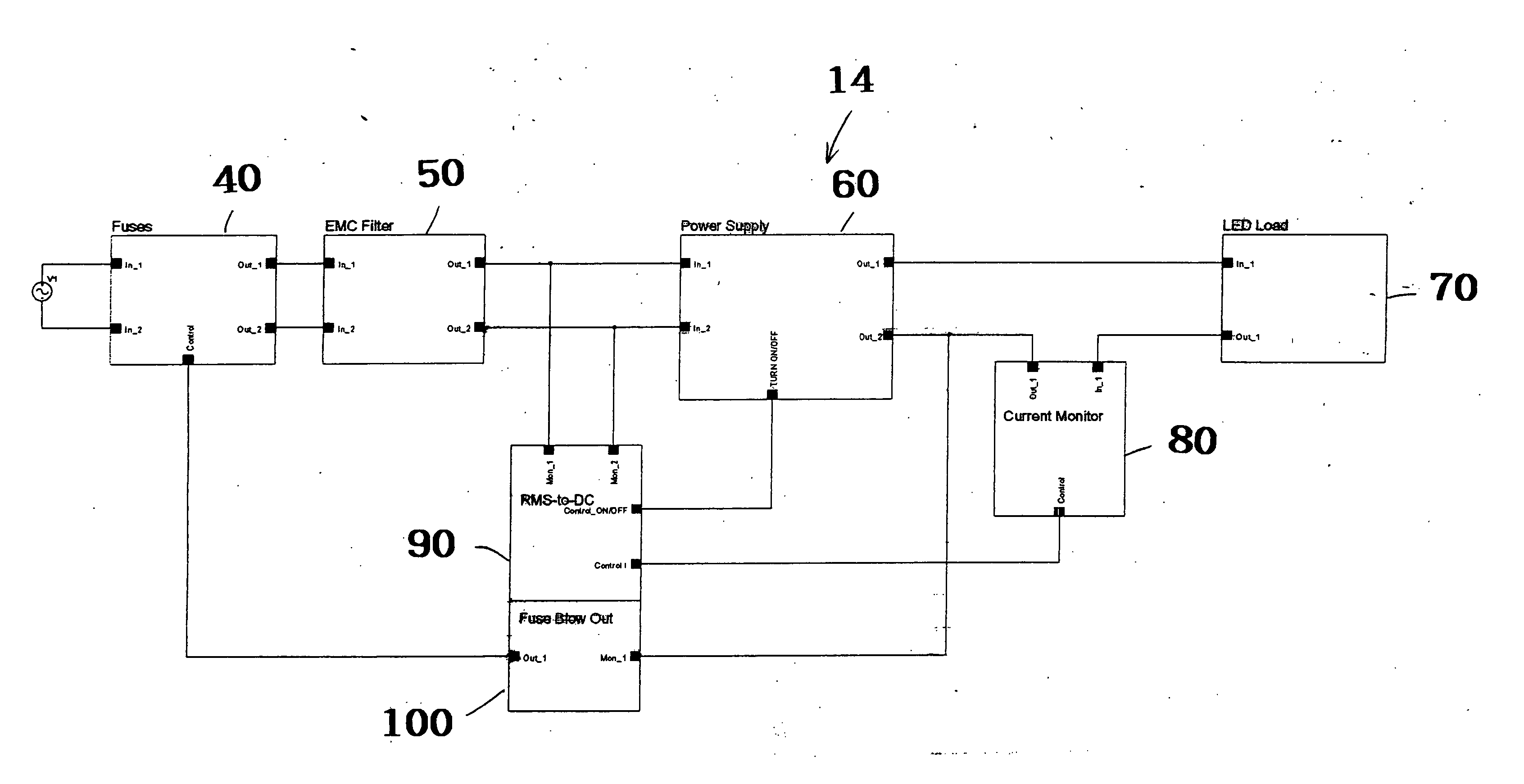 Power supply for LED signal