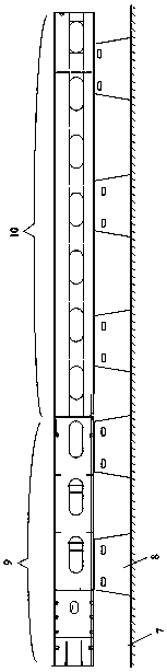 Sectional guide rail mounting trolley of container ship transverse compartment