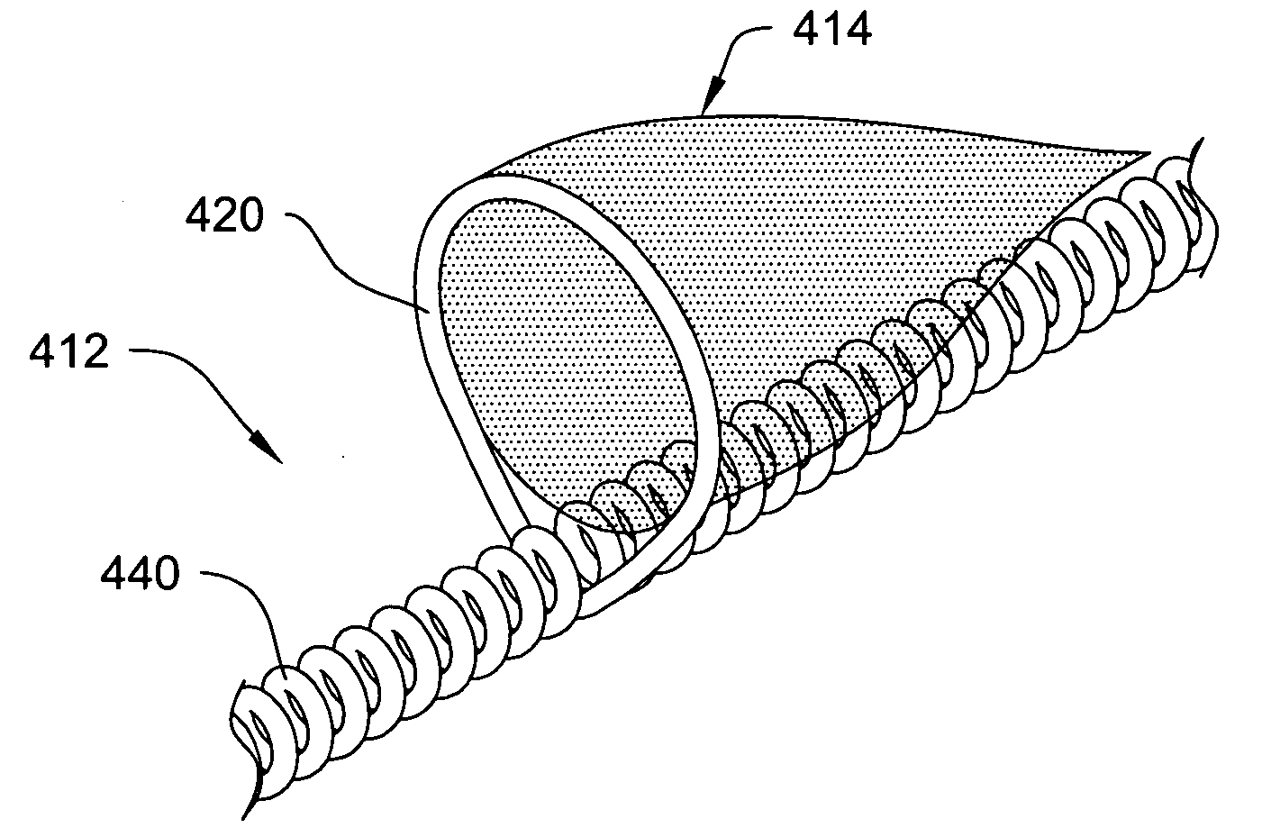 Flexible tube for cartridge filter