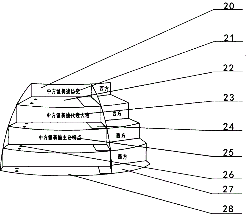 Teaching apparatus capable of comparing differences between eastern callisthenics and western callisthenics