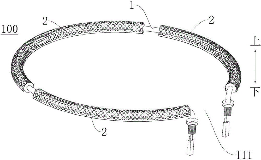 Heating pipe assembly for dish washing machine and dish washing machine provided with same