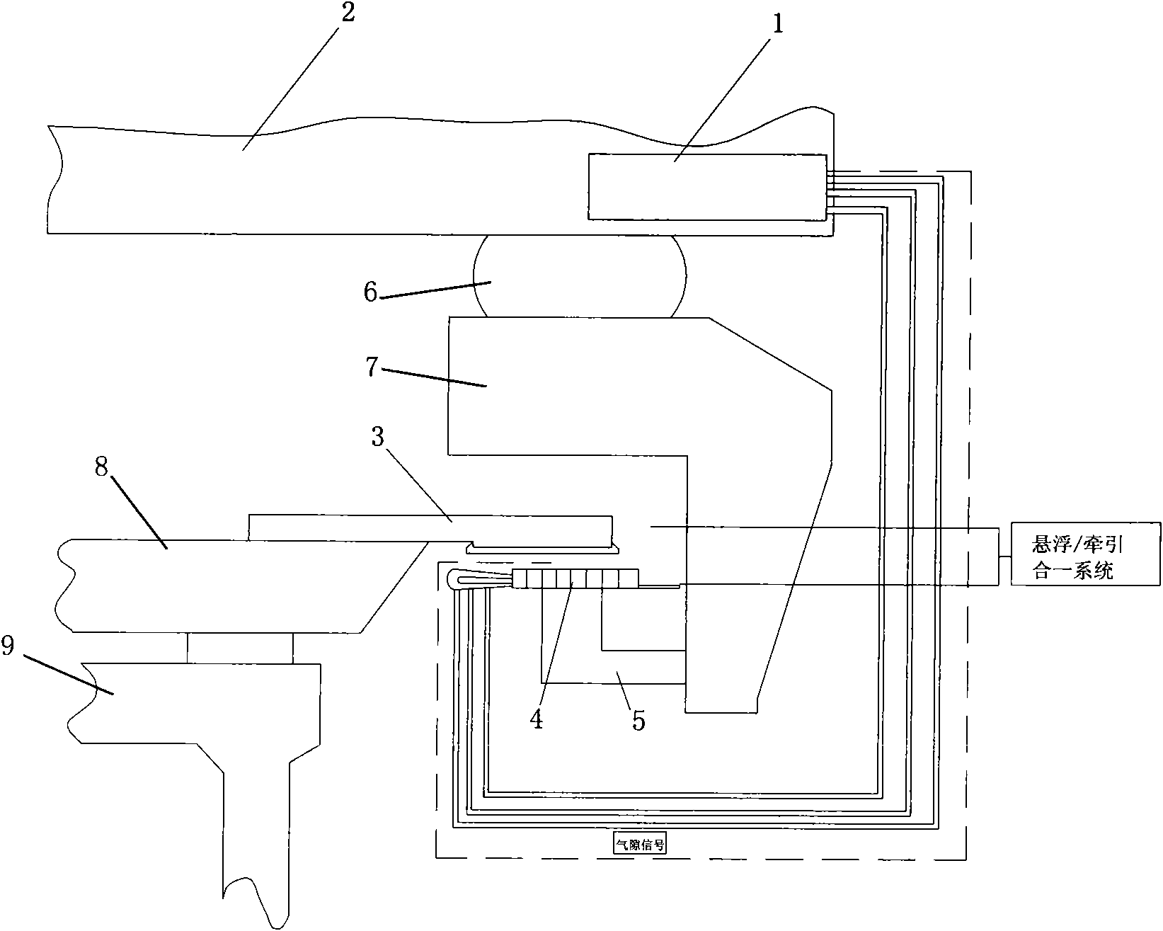 Levitation traction integrated system for high-efficiency magnetic-levitation train