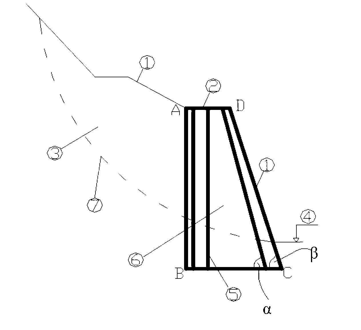 Construction method for side-slope platform pile-adding in-situ soil gravity-type retaining wall