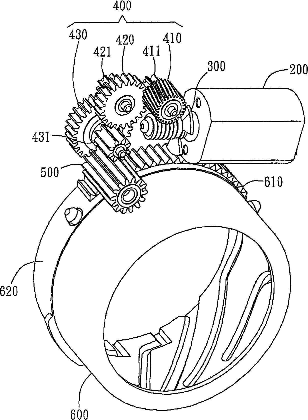 Optimized zoom lens gear wheel drive module and zoom lens using the module