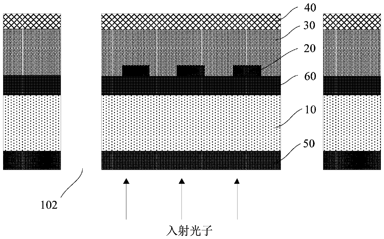 Back surface optical coupling superconducting nanowire single-photon detector, preparation device and testing device