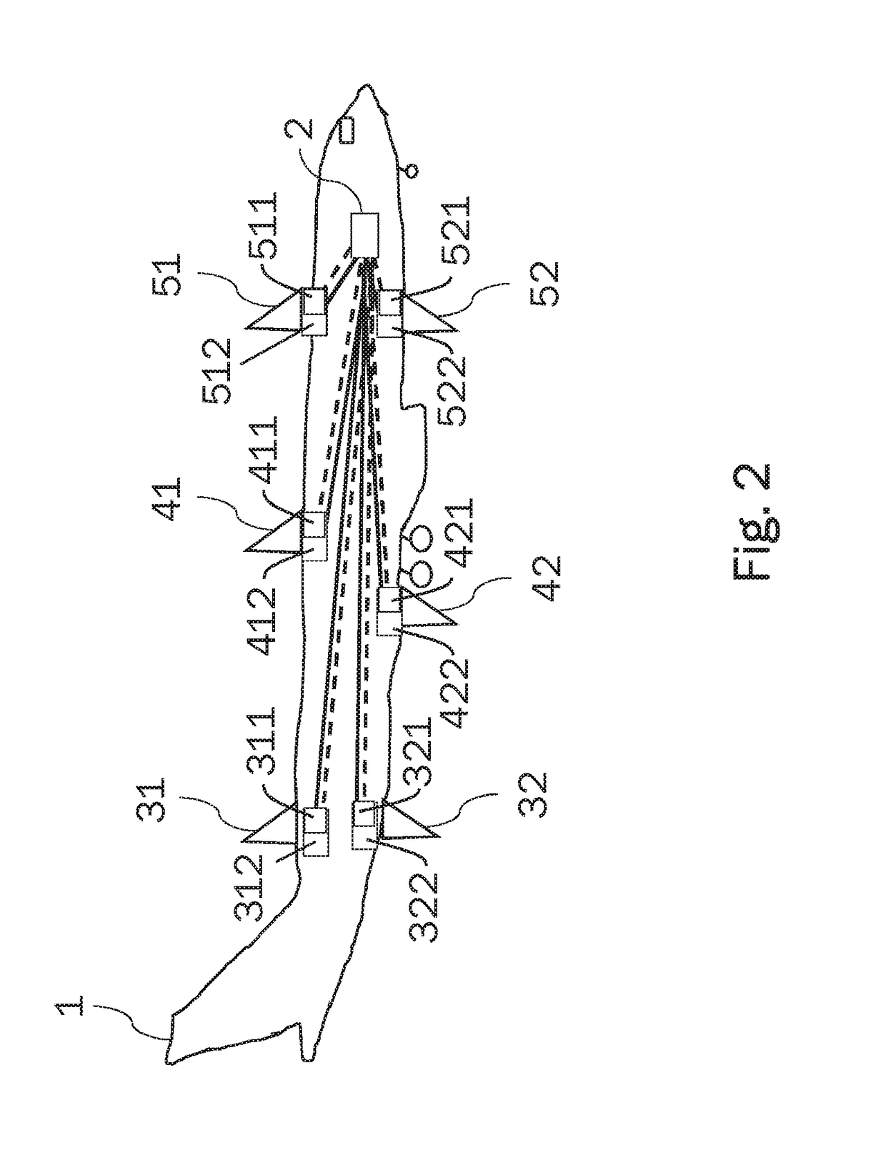 Aircraft comprising a plurality of antenna units