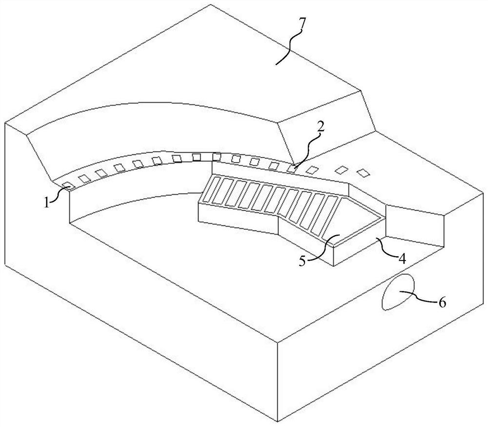 Oblique crossing slide-resistant pile tunnel-entering retaining system for mountain tunnel breaking and construction method