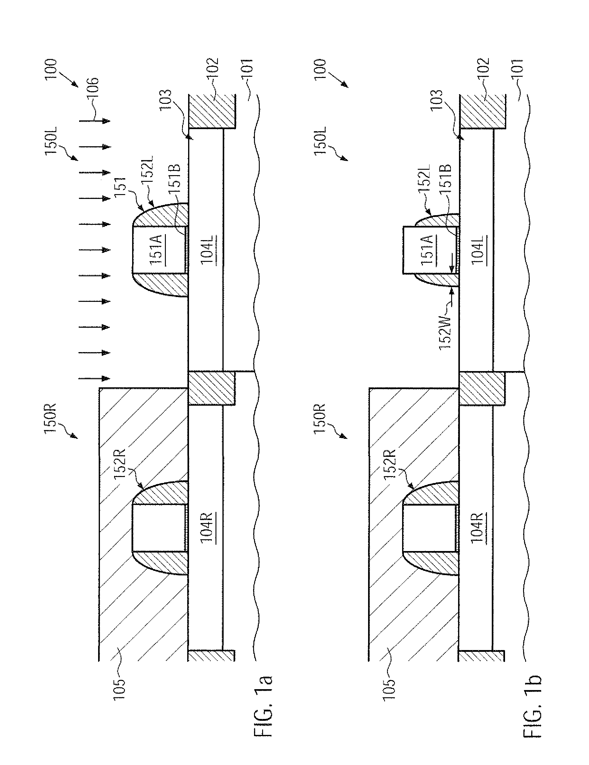 Threshold adjustment for MOS devices by adapting a spacer width prior to implantation