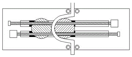 Bending equipment and bending method for electric power transmission cable using double guide grooves