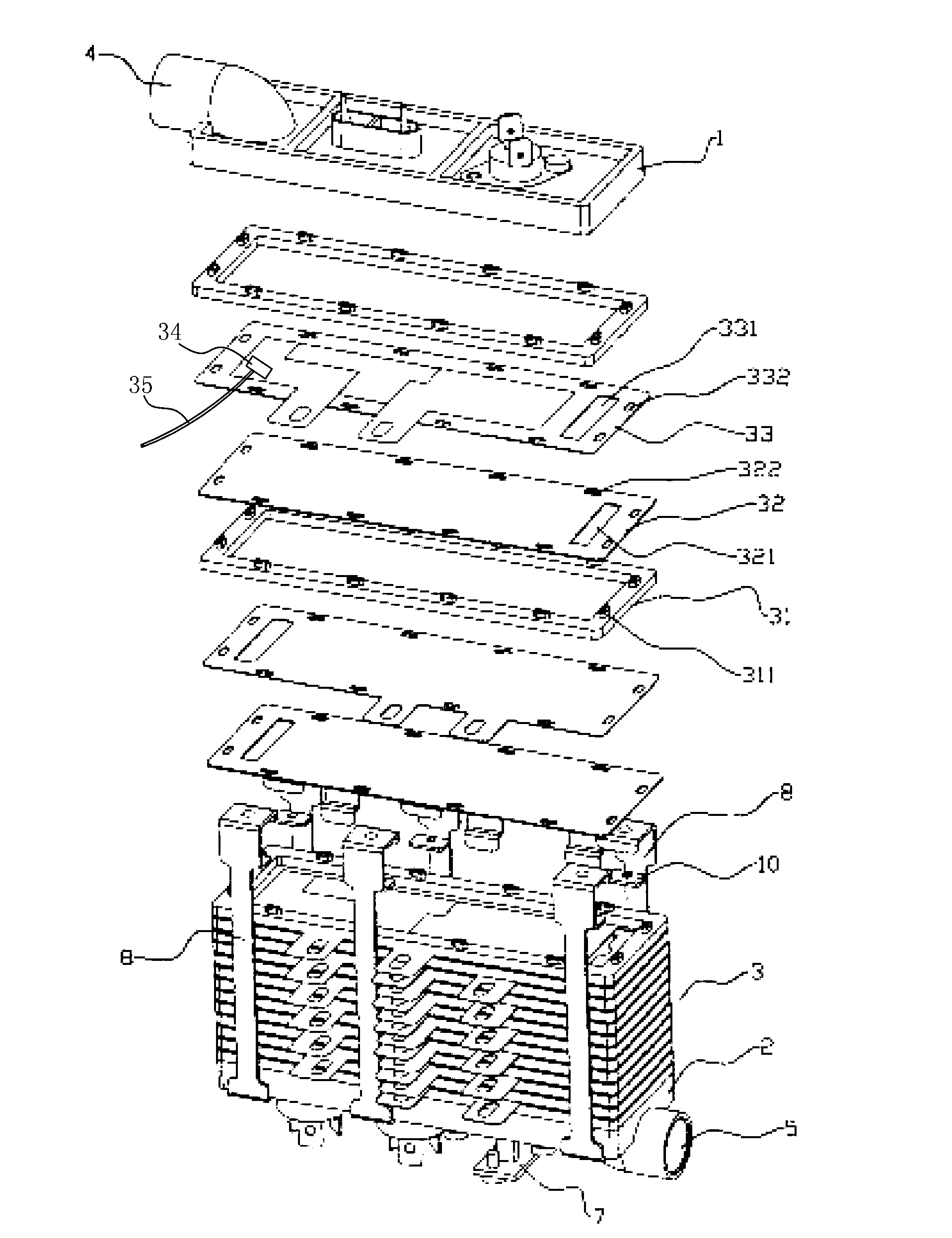 Temperature-control flow-in-gap electric water heater