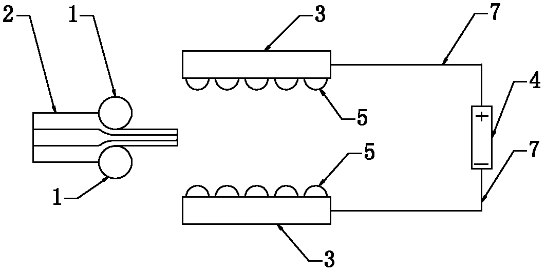 Preparation method and device for three-dimensional (3D) gradient plates produced through multi-layer rolling and multi-point electric pulse treatment