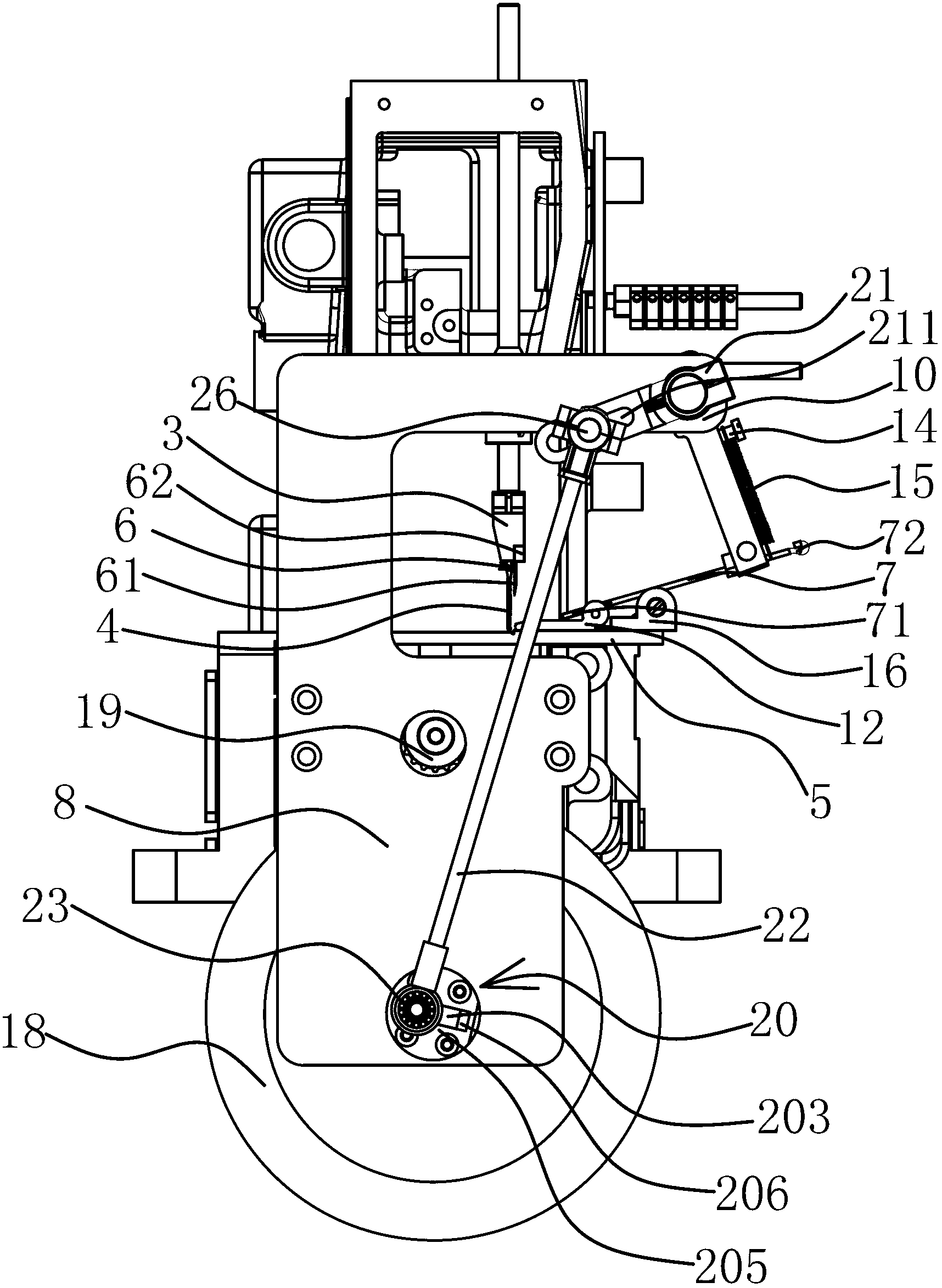 Yarn sequin sewing device of multi-needle sewing machine