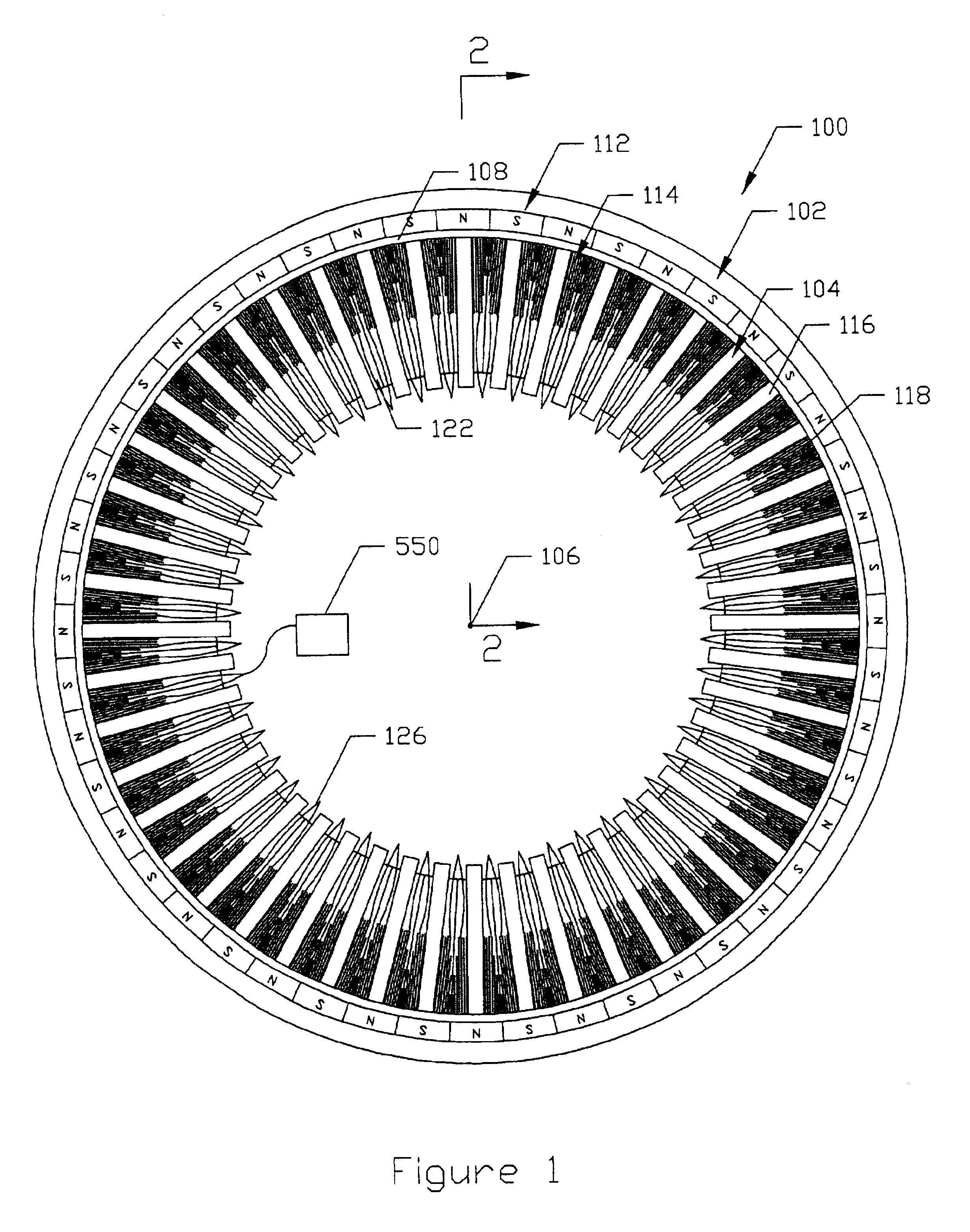 High frequency electric motor or generator including magnetic cores formed from thin film soft magnetic material