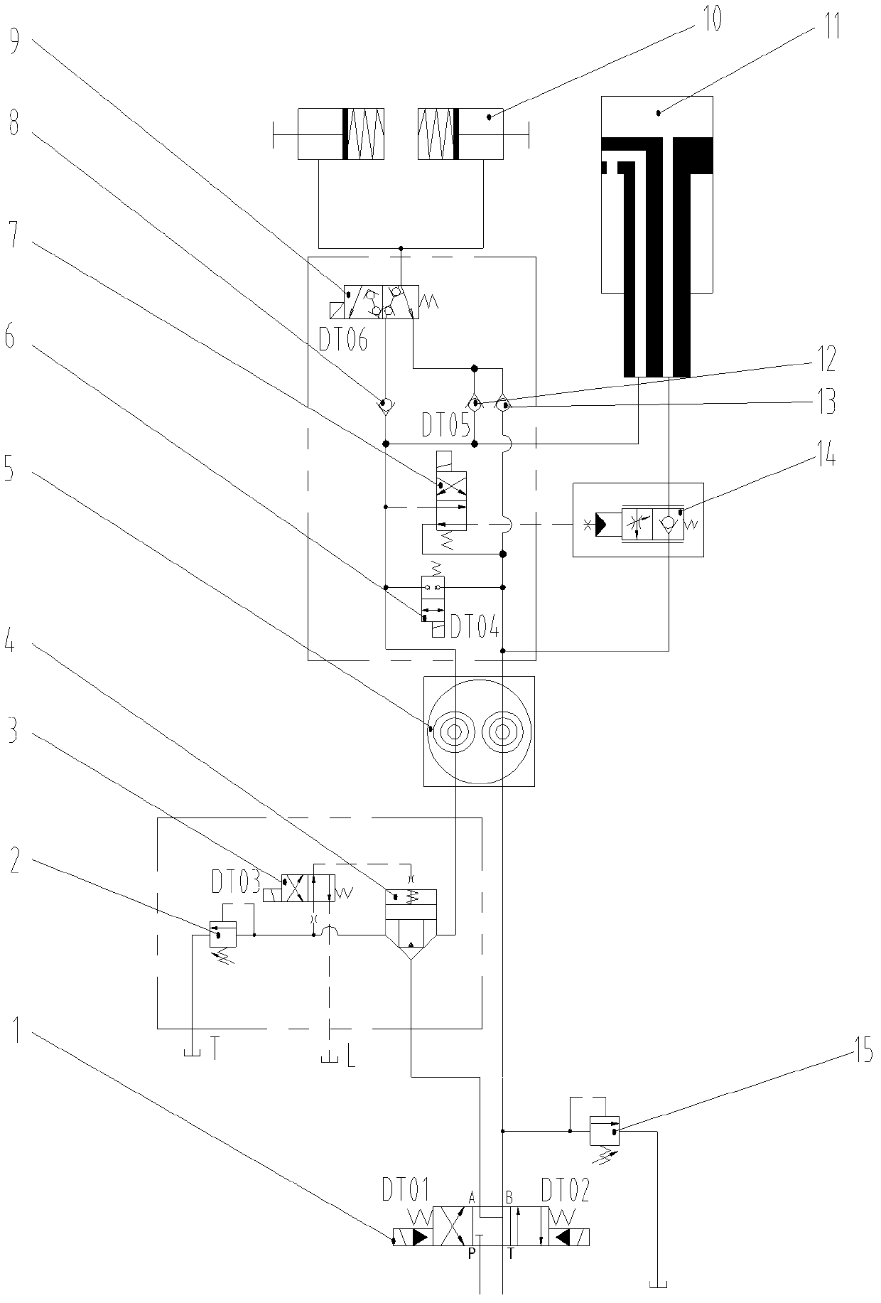 Crane and a hydraulic control system of single-cylinder telescopic mechanism thereof