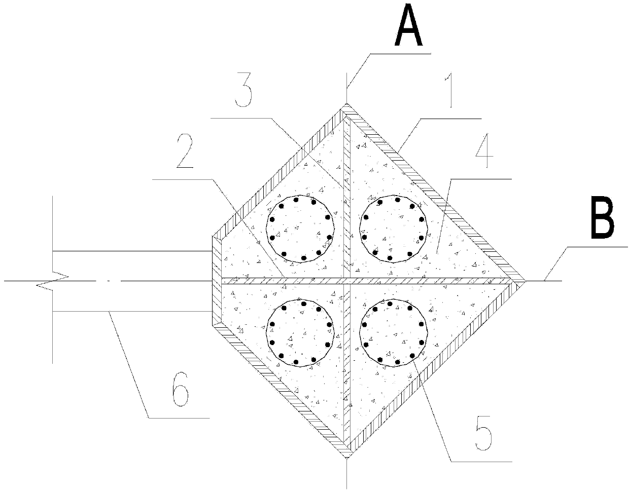 Multi-cavity concrete filled steel tubular column with reinforcement cage and implementation method