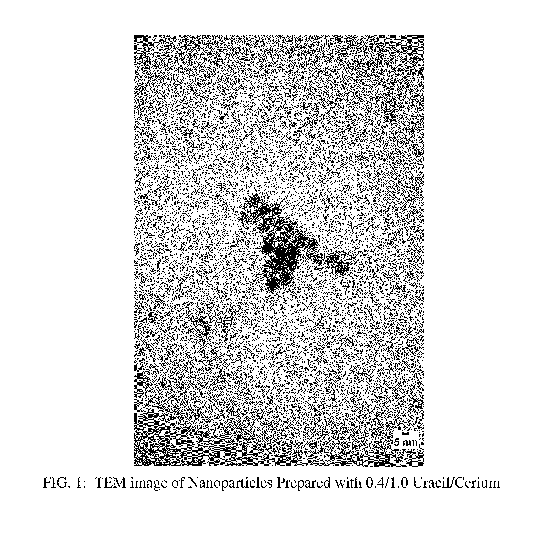 Nanoparticles of a metal and a nucleobase