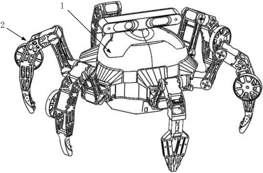 Leg-wheel composite robot based on Xtion equipment and gesture control method thereof