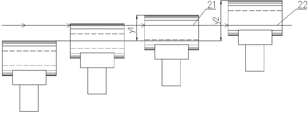 Steel coil height centering device and method thereof