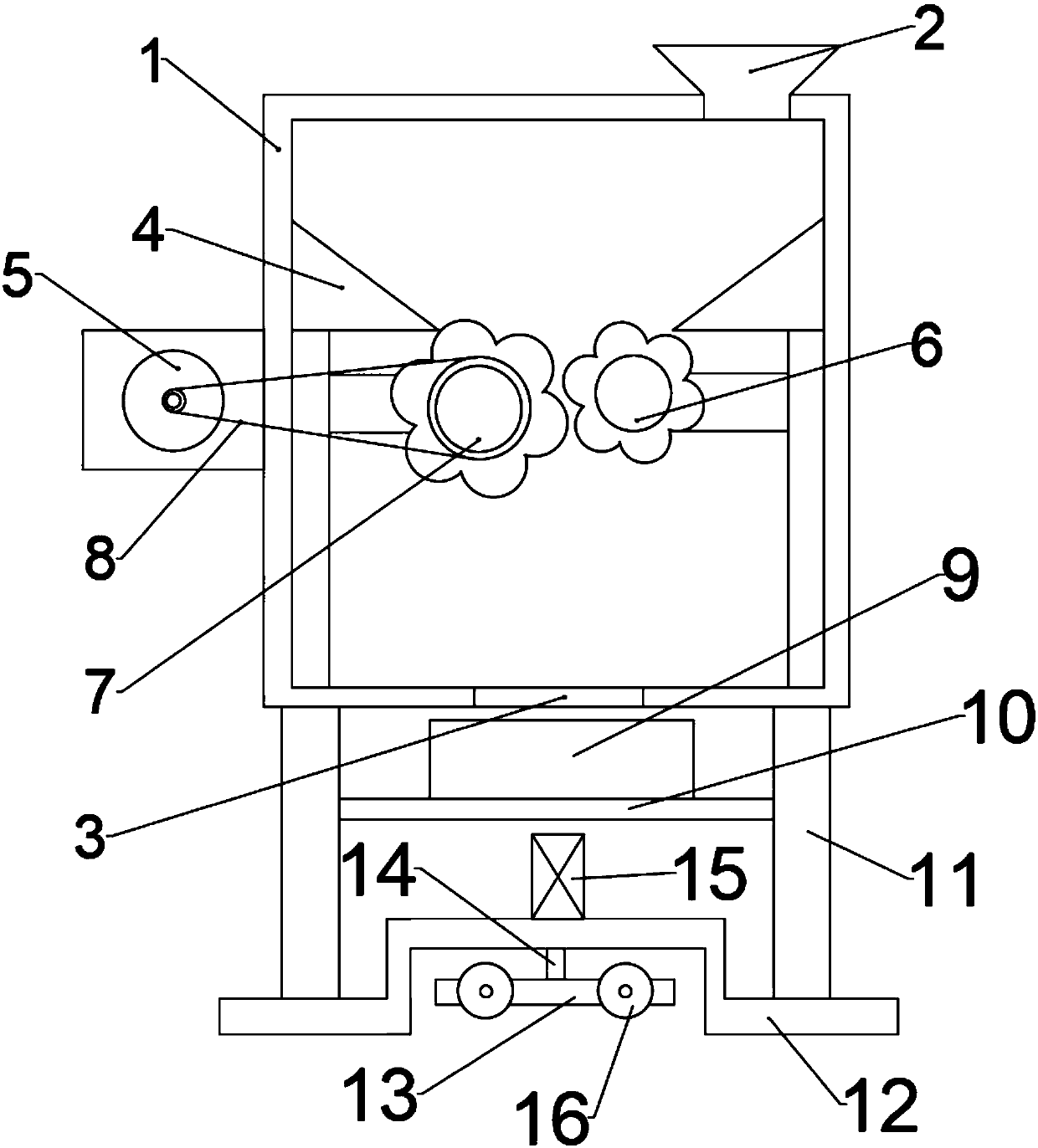 Mobile agricultural feed crusher