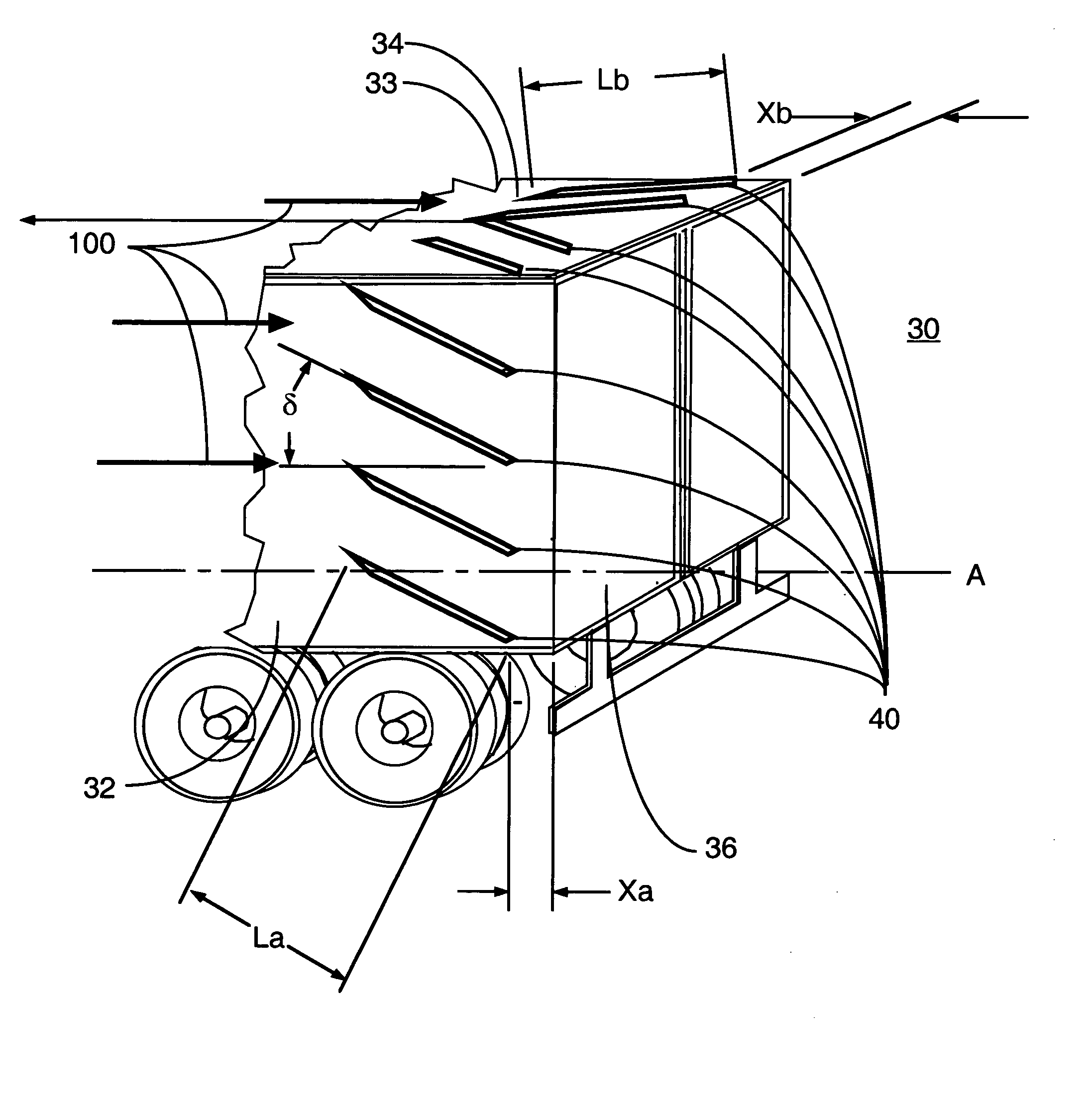 Vortex strake device and method for reducing the aerodynamic drag of ground vehicles