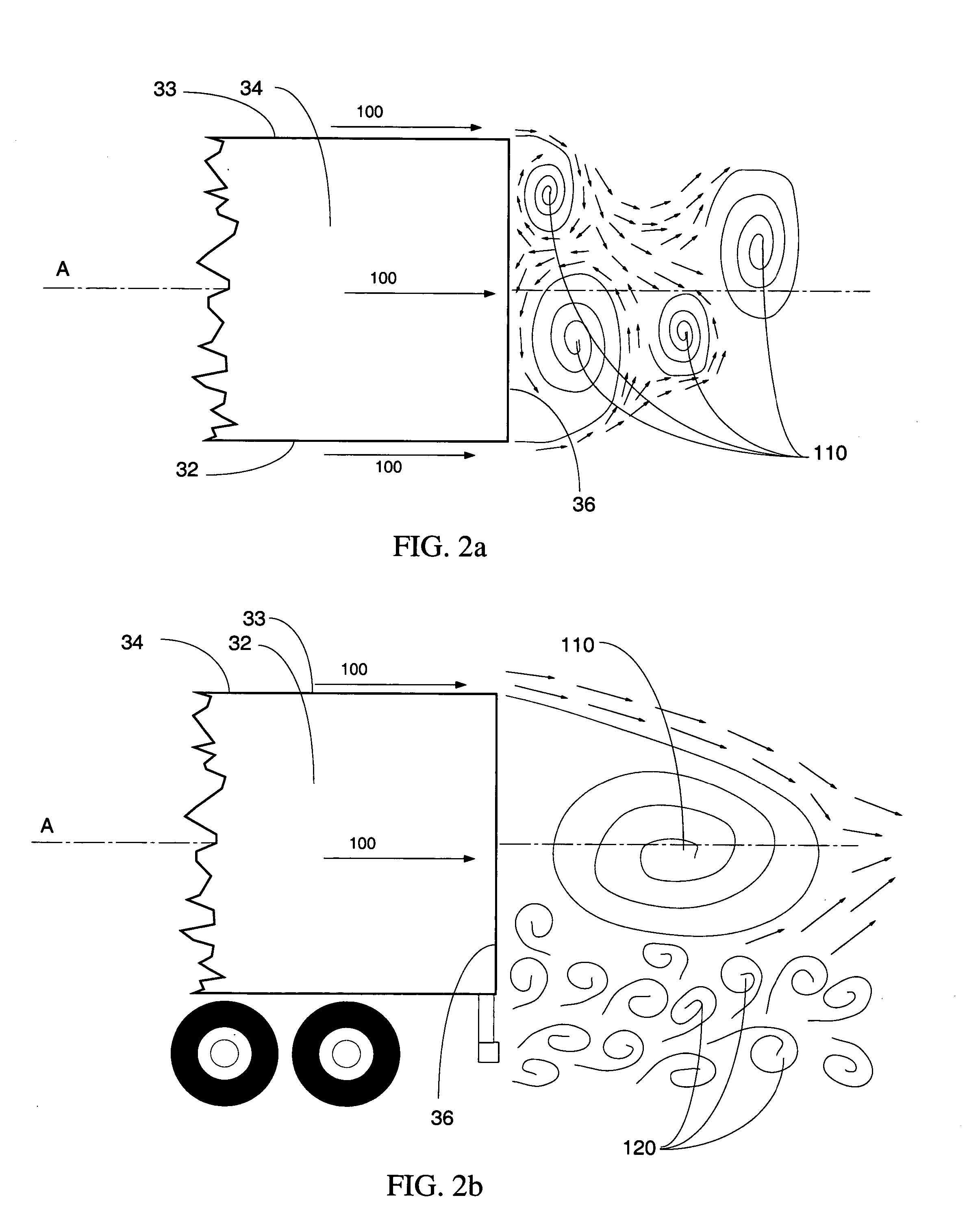 Vortex strake device and method for reducing the aerodynamic drag of ground vehicles